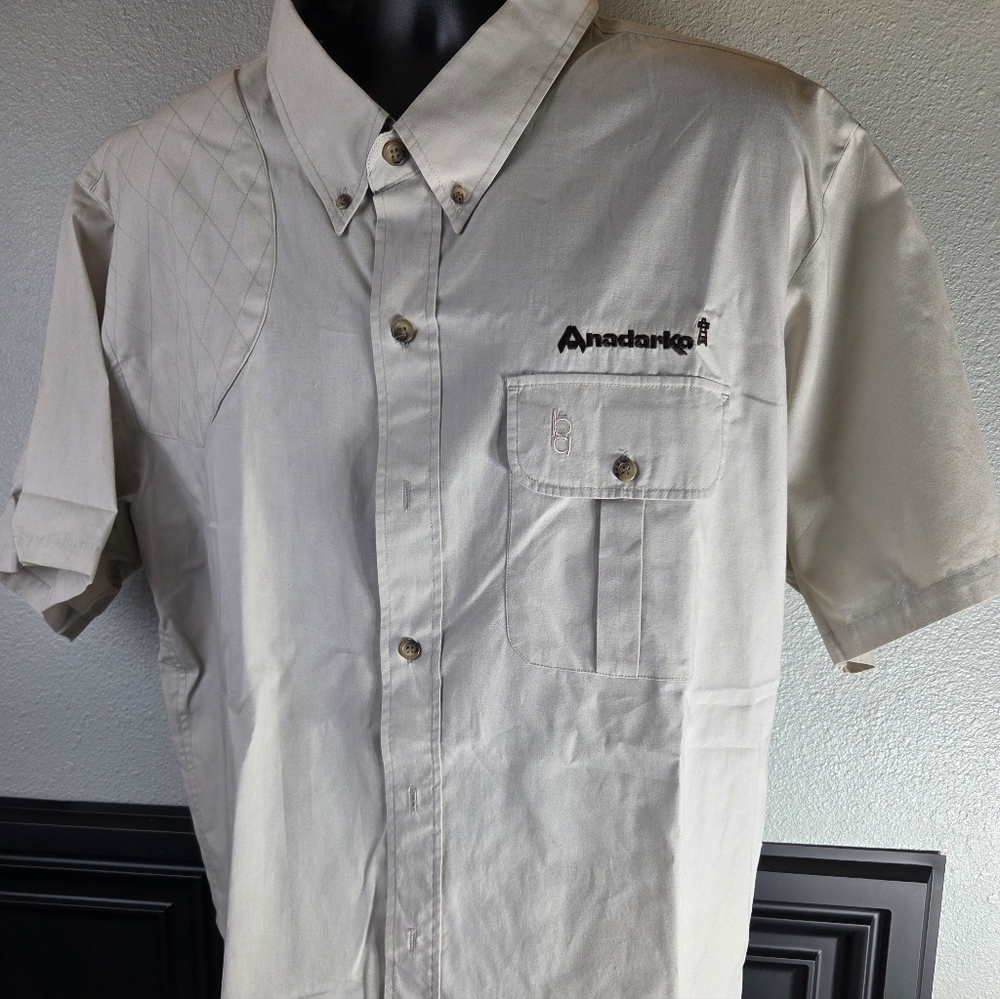 Bob Allen Anadarko Oil Shooting Shirt Mens XL Khaki Hunting Field Shirt Vented